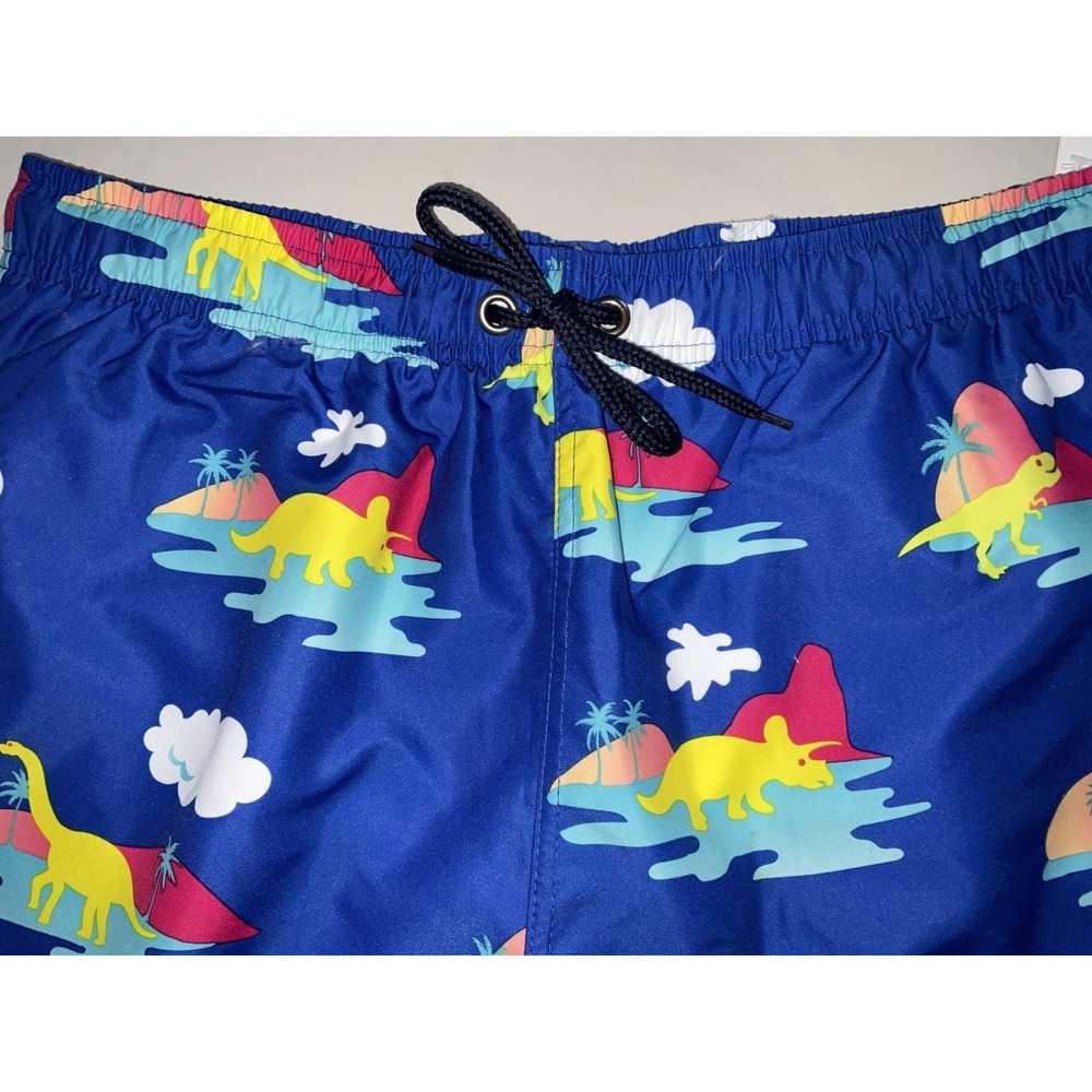 NWT Men's U.S. Surf Club Oahu, Hawaii Dinosaur Lined Swim Trunks - Medium - Picture 2 of 7